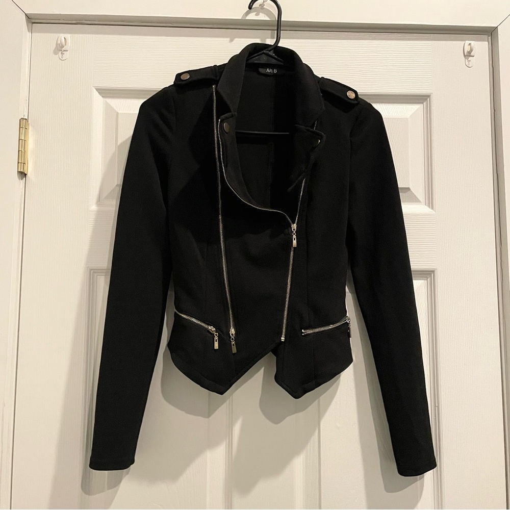 Black Stretchy Suit Jacket Goth Grunge Skater